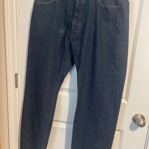 Levi’s Mens 501 button fly Dark Blue Denim Jeans Sz 38x32 preOwned